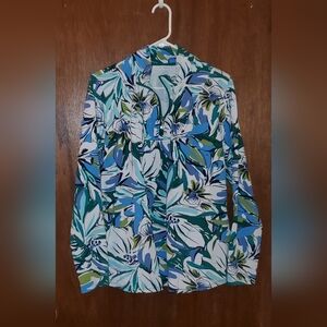 Sport Savvy 1/4 Zip Tropical Pullover Top Sz Medium